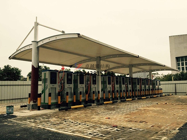 樂至膜結(jié)構【充電站防雨篷】停車棚設計安裝