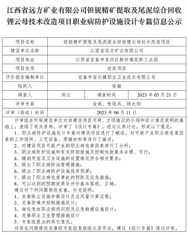 1686560750149086.jpg (設(shè)計(jì)專篇信息公示)江西省遠(yuǎn)方礦業(yè)有限公司鉭鈮精礦提取及尾泥綜合回收鋰云母技術(shù)改造項(xiàng)目職業(yè)病防護(hù)設(shè)施.jpg